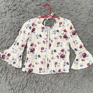 Floral Blouse Bell Sleeve